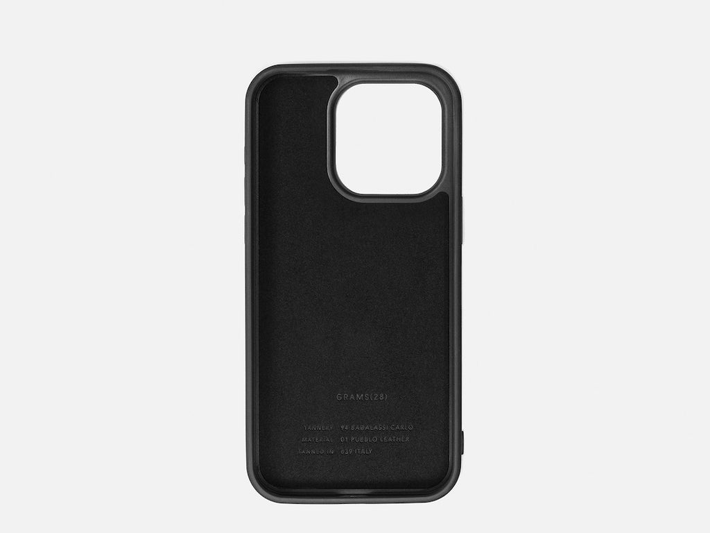 iPhone 13 Pro Max Leather Bumper Case | Artisancase, Pebbled Black / without Magsafe Support